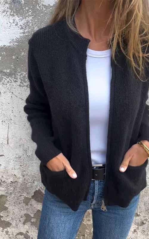 🎁2026 New Arrivals 57% OFF💥Round Neck Zipper Knitted Jacket🧥