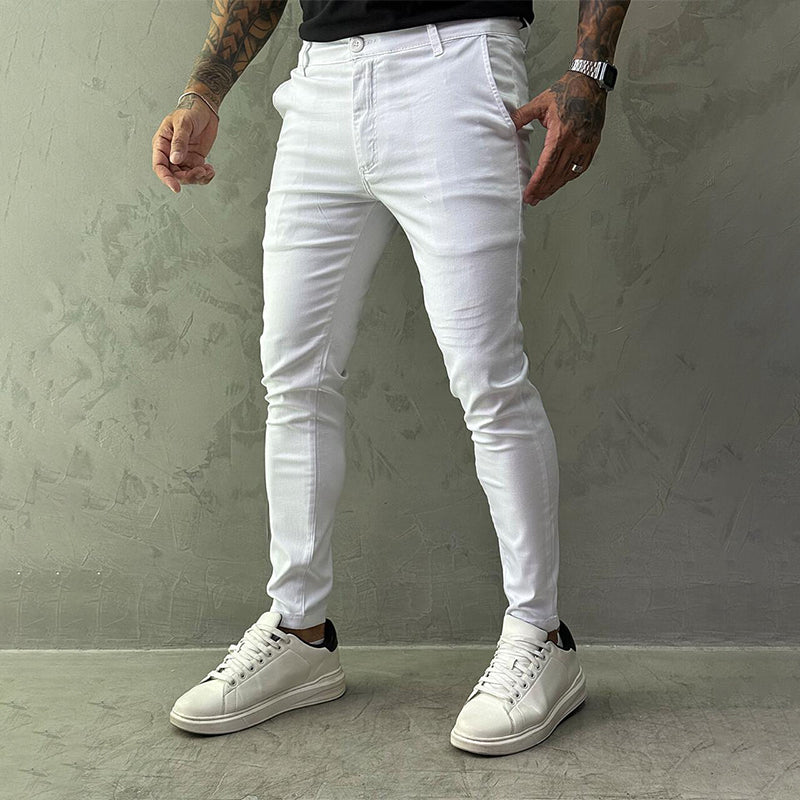Men’s Slim-Fit Casual Solid Pants – Sleek Solid Tones, Slim Silhouette, Ideal for Easy Pairing 👔