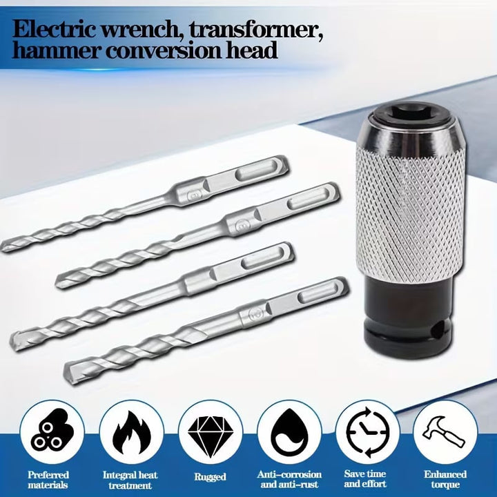 ⏰Sista dagens erbjudande 50 % rabatt🛠️❤️‍🔥Borrhammaradapter med slagborrbitssats🔥🔥