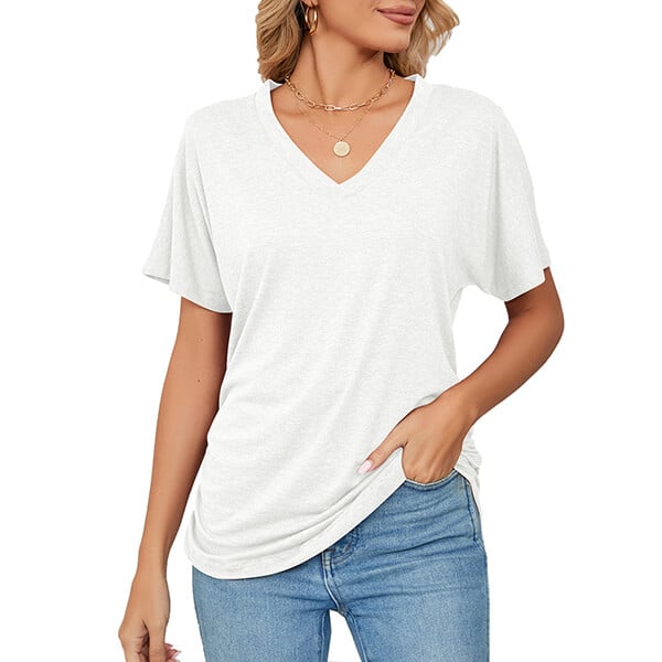 💕Hot Promotion- UP TO 50% OFF🌷V-Neck Solid Color Loose Ladies Tops