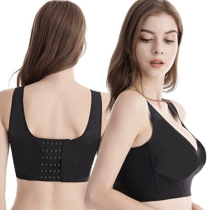 Full-Coverage Deep Cup Bra  – Smooths Back &amp; Sides, High-Back Support, 5D Seamed Lift, Breathable Stretch, U-Shape Panel – Ultimate Shapewear Comfort