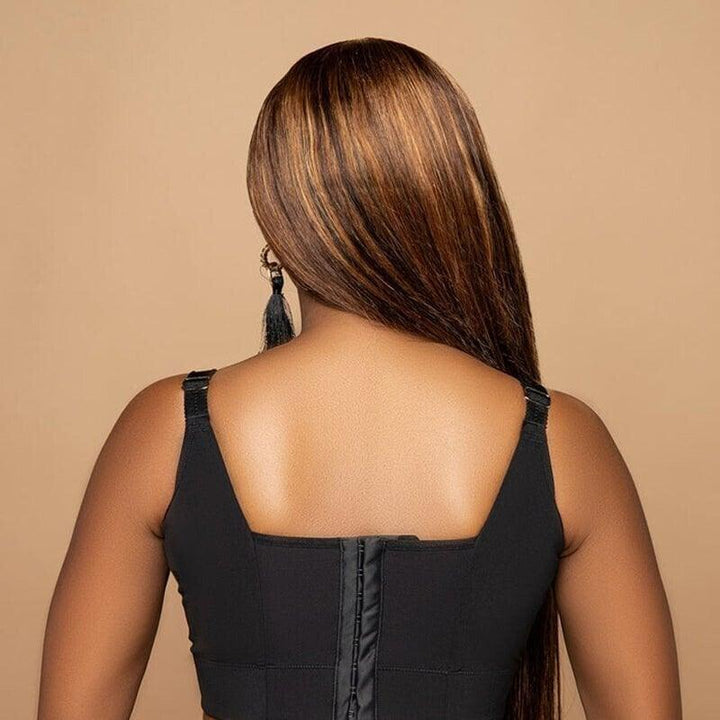 Full-Coverage Deep Cup Bra  – Smooths Back &amp; Sides, High-Back Support, 5D Seamed Lift, Breathable Stretch, U-Shape Panel – Ultimate Shapewear Comfort