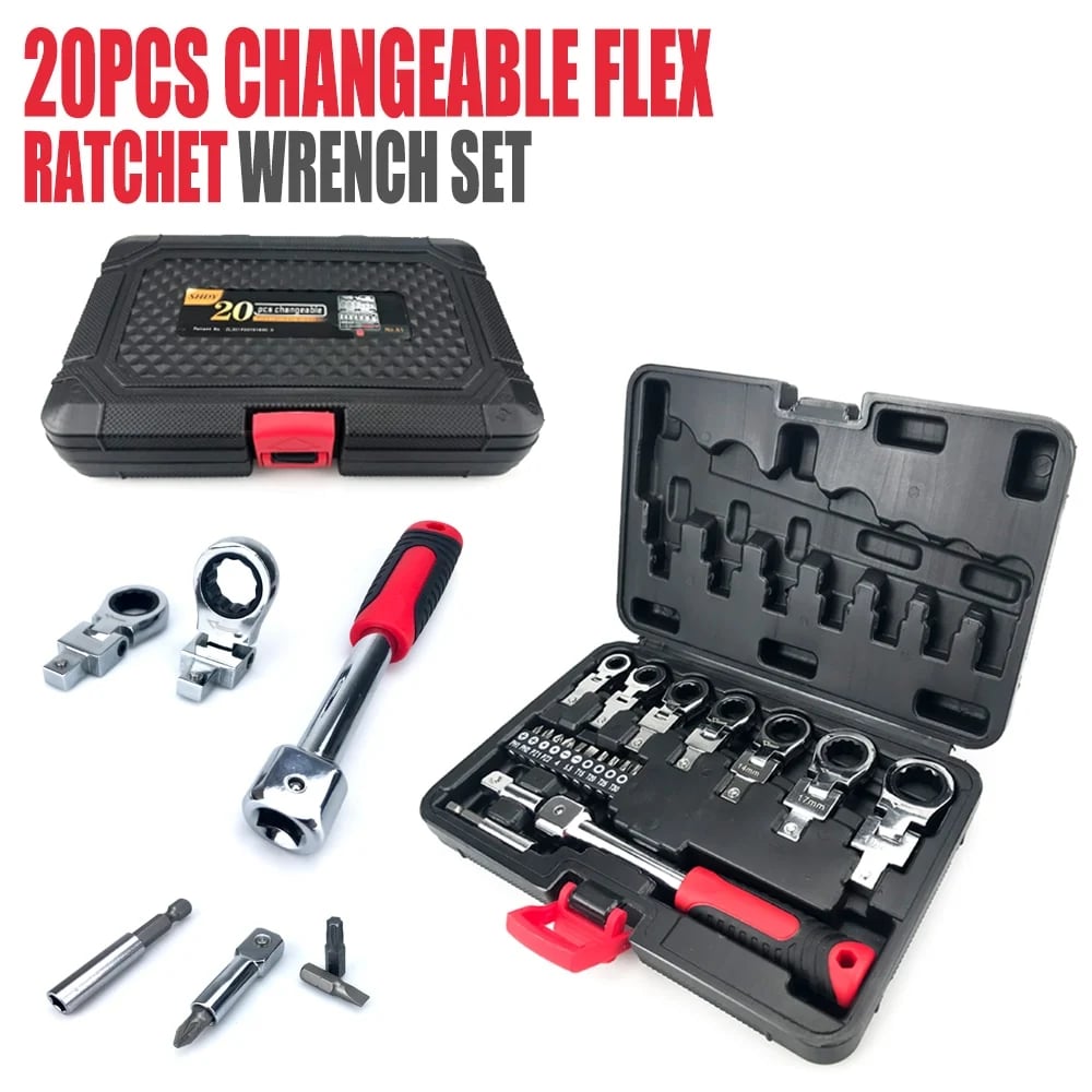 🎁New Hot Sale⏳Removable Movable Head Ratchet Durable Power Saving Repair Tool Set