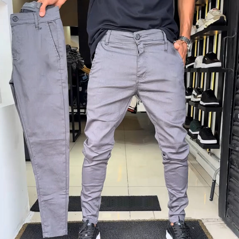 Men’s Slim-Fit Casual Solid Pants – Sleek Solid Tones, Slim Silhouette, Ideal for Easy Pairing 👔