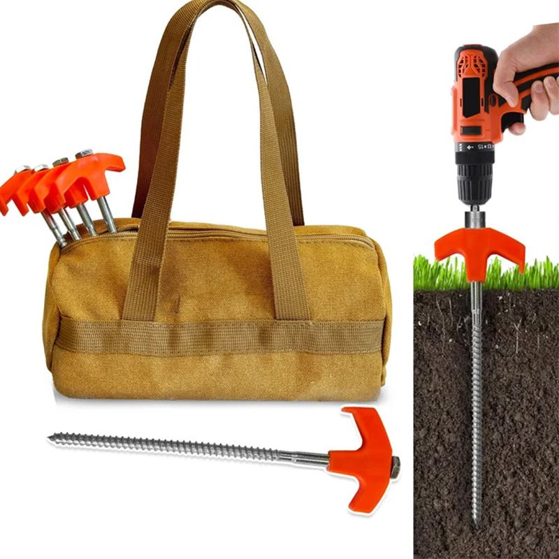 ✈️8" Screw-in Tent Stakes Ground Anchors