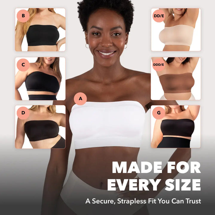 Shapermint Truekind Convertible Strapless Bandeau Bra with Wireless Comfort, Anti-Slip Grip &amp; Removable Straps
