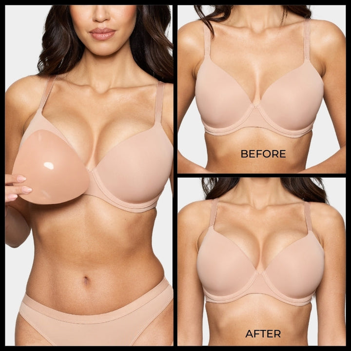 LAST DAY - BUY 1 GET 1 FREE💗 Double-Sided Invisible Push-Up Bra – No straps, no seams. Strong adhesive stays secure all day. Reusable &amp; washable. Perfect for backless &amp; strapless outfits. 👗🦋