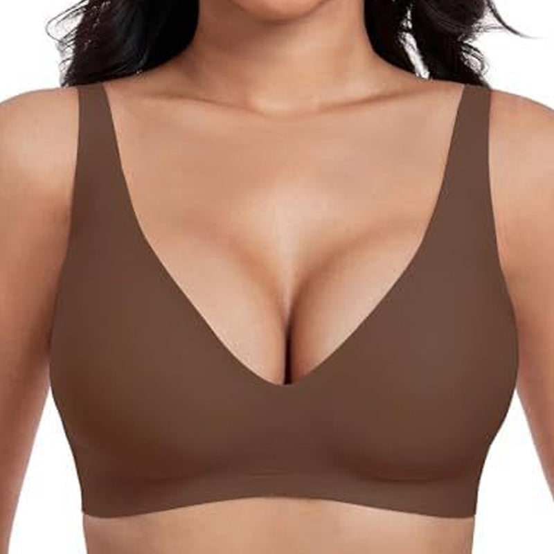 🏆 Last Day Special Price £19.99 ! 💐Jelly Wireless Womens Comfortable Wireless Bras Push Up Bralettes Seamless Tshirts Bras Deep V Everyday Bras