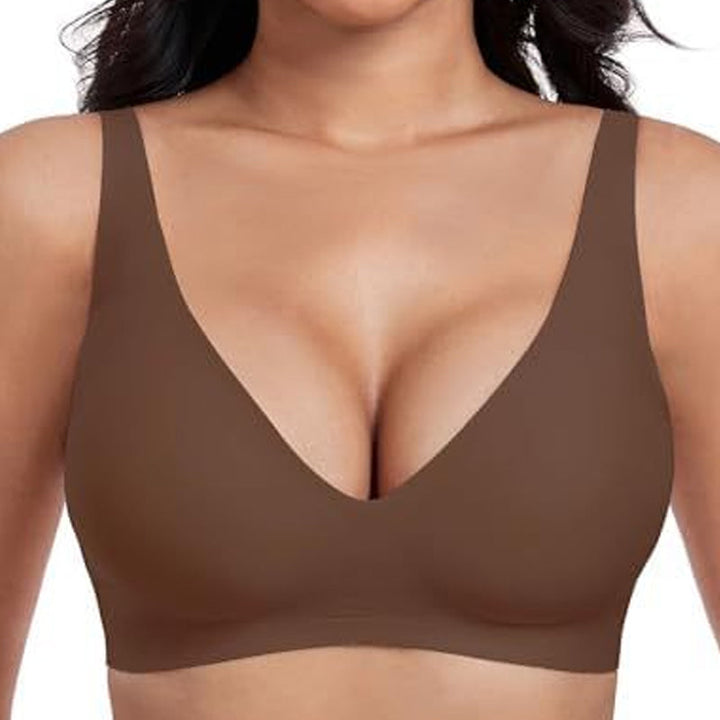 🏆 Last Day Special Price £19.99 ! 💐Jelly Wireless Womens Comfortable Wireless Bras Push Up Bralettes Seamless Tshirts Bras Deep V Everyday Bras