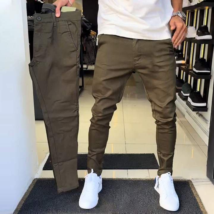 Men’s Slim-Fit Casual Solid Pants – Sleek Solid Tones, Slim Silhouette, Ideal for Easy Pairing 👔