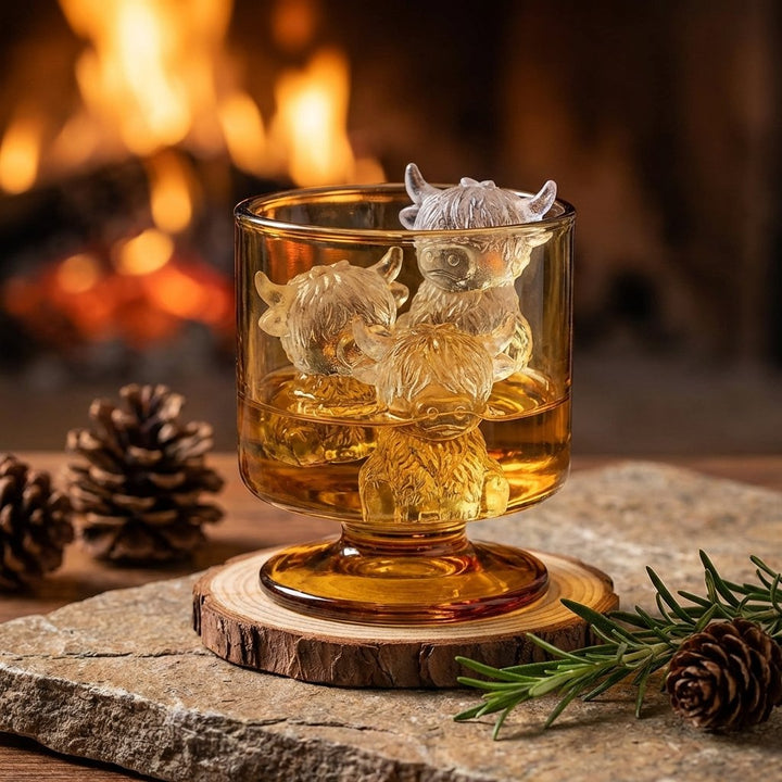 🐮 Mini Highland Cow isterningform – Sød 3D-is til drinks, fester &amp;  Gaver