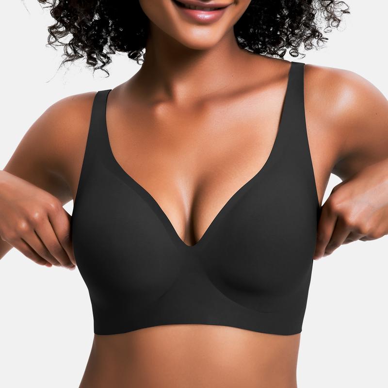 💗LAST DAY - BUY 1 GET 1 FREE💗 Jelly Wireless Womens Comfortable Wireless Bras Push Up Bralettes Seamless Tshirts Bras Deep V Everyday Bras