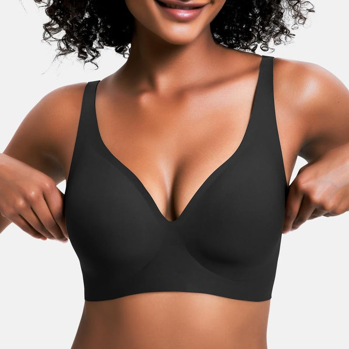 💞50K+ SOLD!💝 Jelly Wireless Womens Comfortable Wireless Bras Push Up Bralettes Seamless Tshirts Bras Deep V Everyday Bras