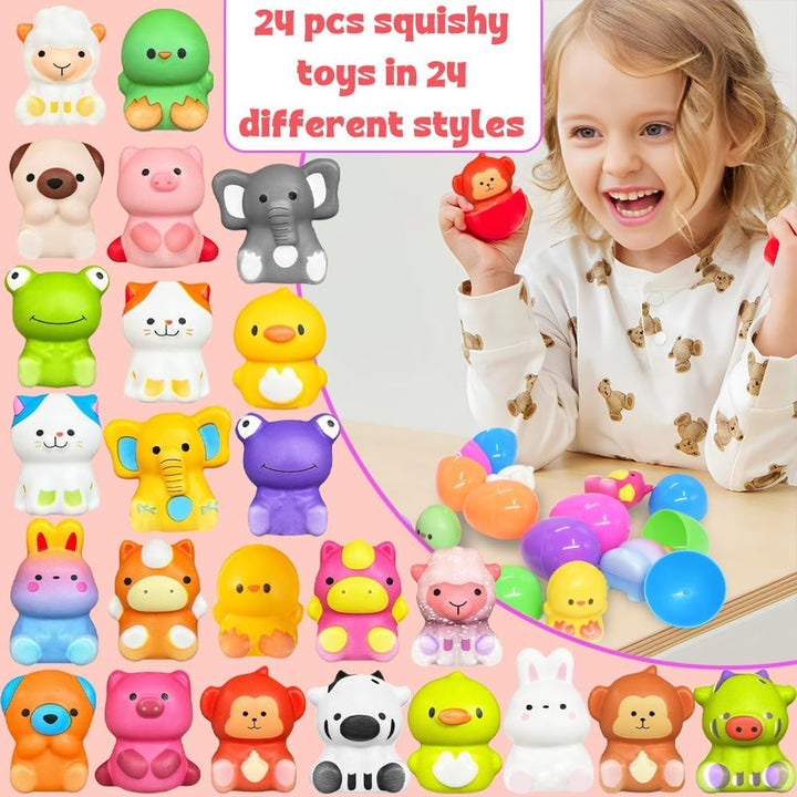 🔥Last Day Special Price ￡9.99!!⚡50K+ SOLD🎁12/24PCS Easter Eggs Prefilled Slow Rising Squishy Toys