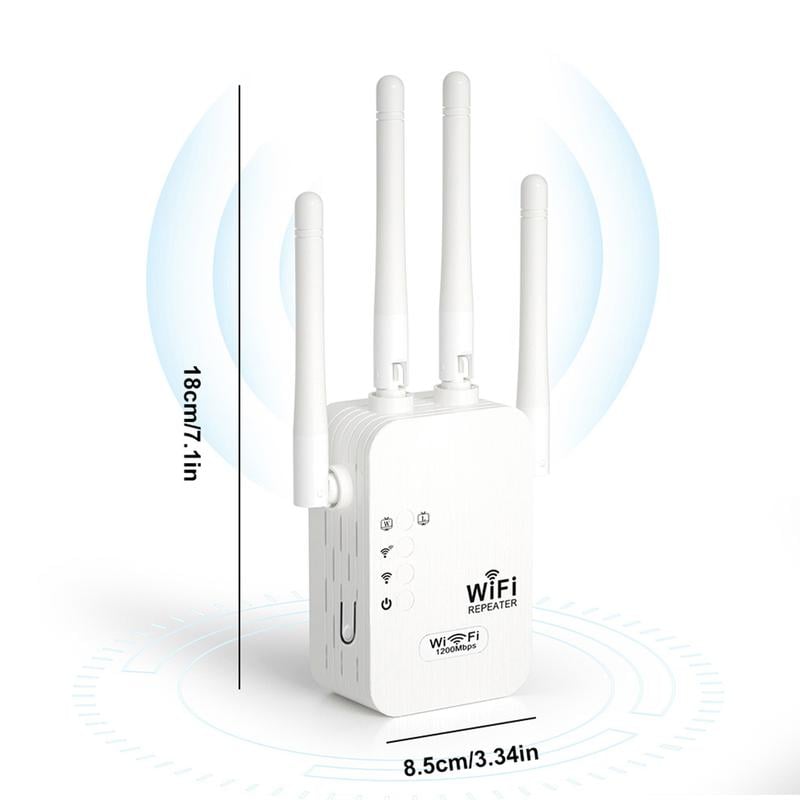 🎁Last Day Promotion 50% 🔥WiFi Extender 2025,1200Mbps Dual Band (5GHz/2.4GHz) Signal Booster, Covers 10,000 sq. ft & 50 Devices, Repeater with Ethernet Port