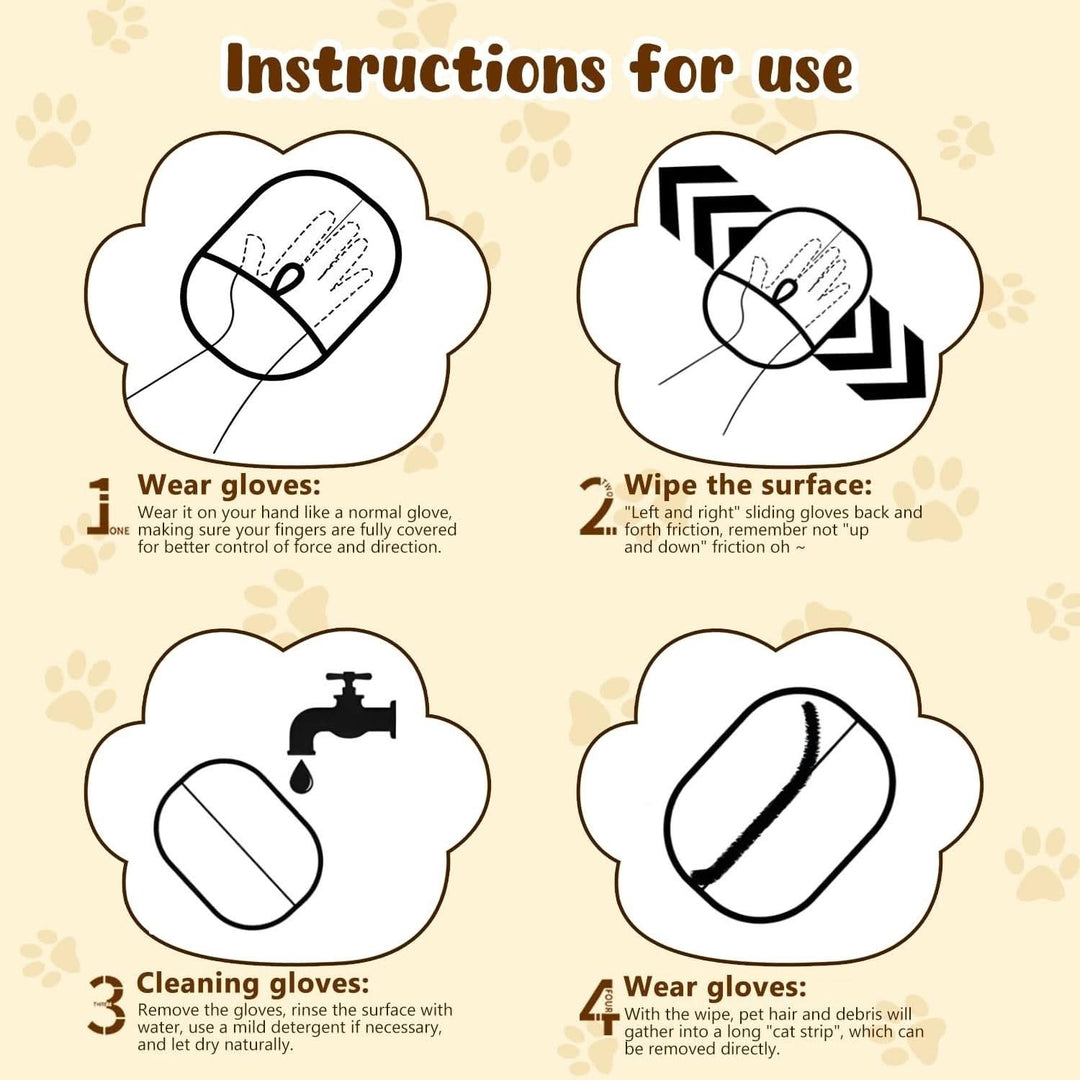 🔥BUY 1 GET 1 FREE🔥🐾🧤 Pet Hair Remover Electrostatic Gloves – Double-Sided Efficient, Soft Silicone &amp; Washable Reusable (Versatile Home+Car)!