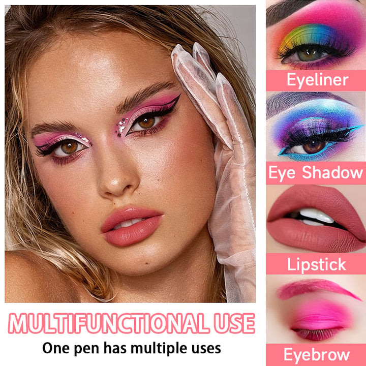 💧14-Pack Waterproof Colored Gel Eyeliner Pencil – Metallic &amp; Shimmer Finishes, Smudge-Proof（Pencil sharpener color is random）