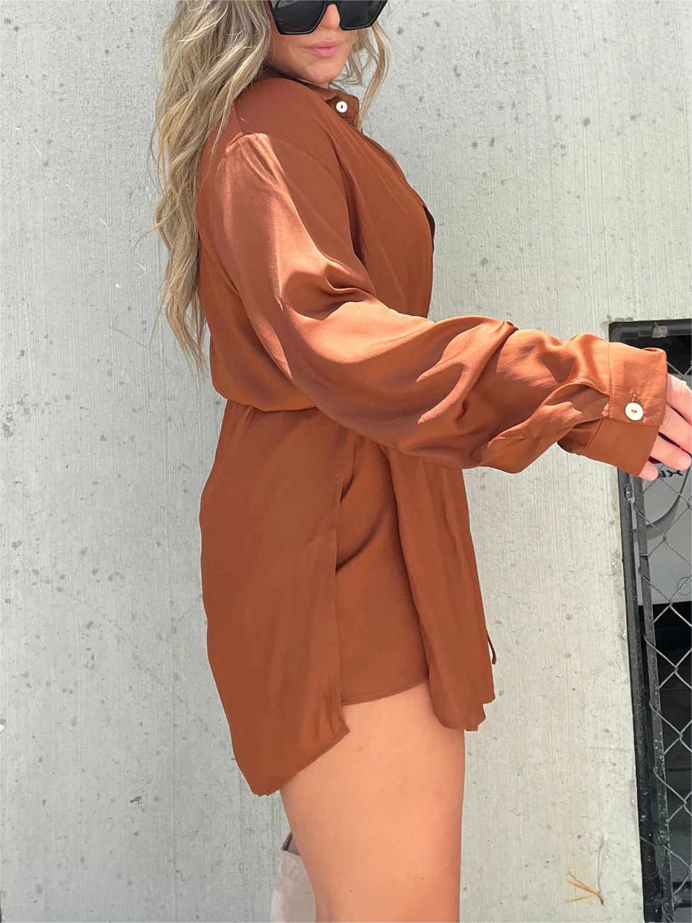 🔥Women's Solid Color Long Sleeve Shirt Dress