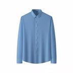 Men's Silky Wrinkle Resistant Solid Color Stretch Shirt