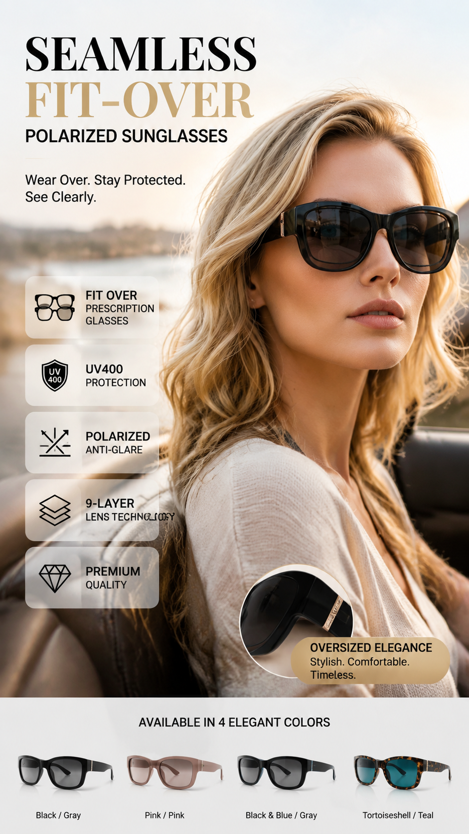 Large Sunglasses to Wear Over Glasses for Women