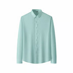 Men's Silky Wrinkle Resistant Solid Color Stretch Shirt
