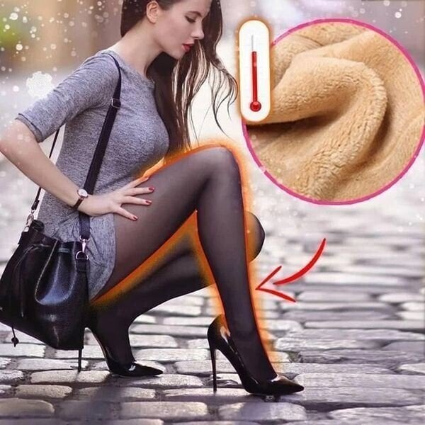 🔥Lynsalg 50 % RABATT!!⚡20 000+ SOLGT! 🏆❄️Flawless Legs Falske Gjennomsiktige Varme Plysjforede Elastiske Strømpebukser