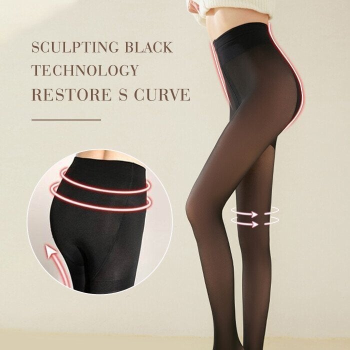 🔥Lynsalg 50 % RABATT!!⚡20 000+ SOLGT! 🏆❄️Flawless Legs Falske Gjennomsiktige Varme Plysjforede Elastiske Strømpebukser