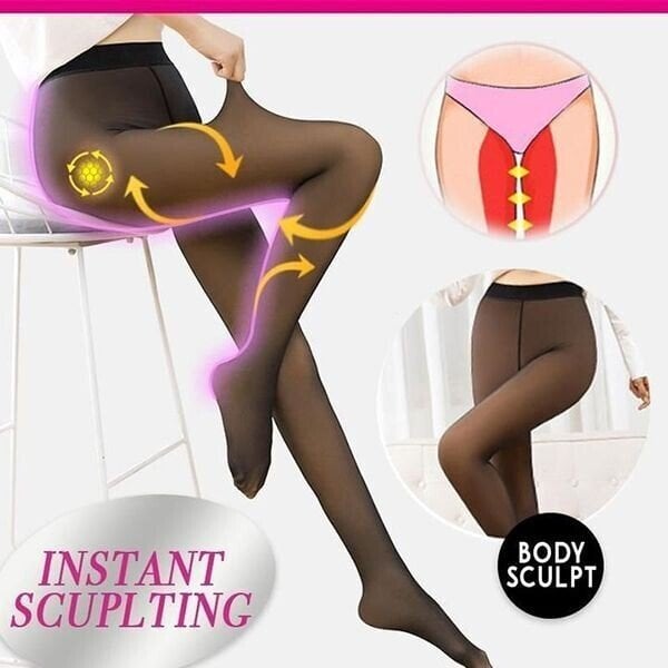 🔥Lynsalg 50 % RABATT!!⚡20 000+ SOLGT! 🏆❄️Flawless Legs Falske Gjennomsiktige Varme Plysjforede Elastiske Strømpebukser