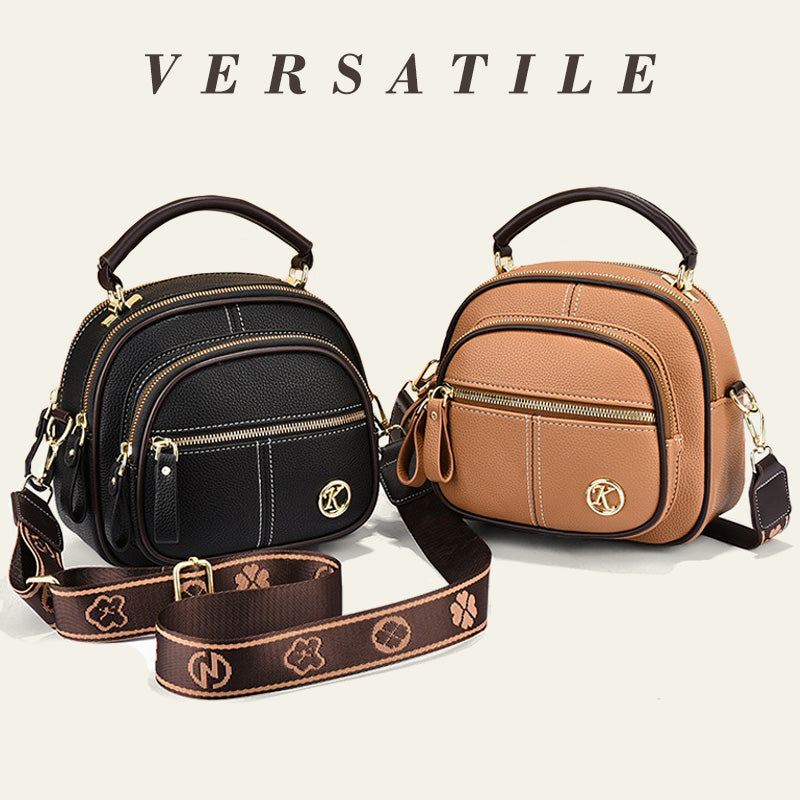 Klassiske multifunksjonelle rom Justerbar bred skulderstropp PU-skinn Crossbody-veske