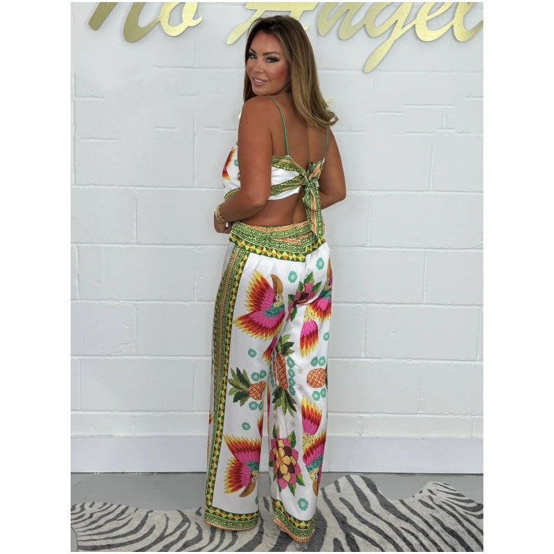 🔥New Arrival 60% OFF⚡50K+ SOLD!💝Spaghetti Strap Printed Top &amp; Loose Women&