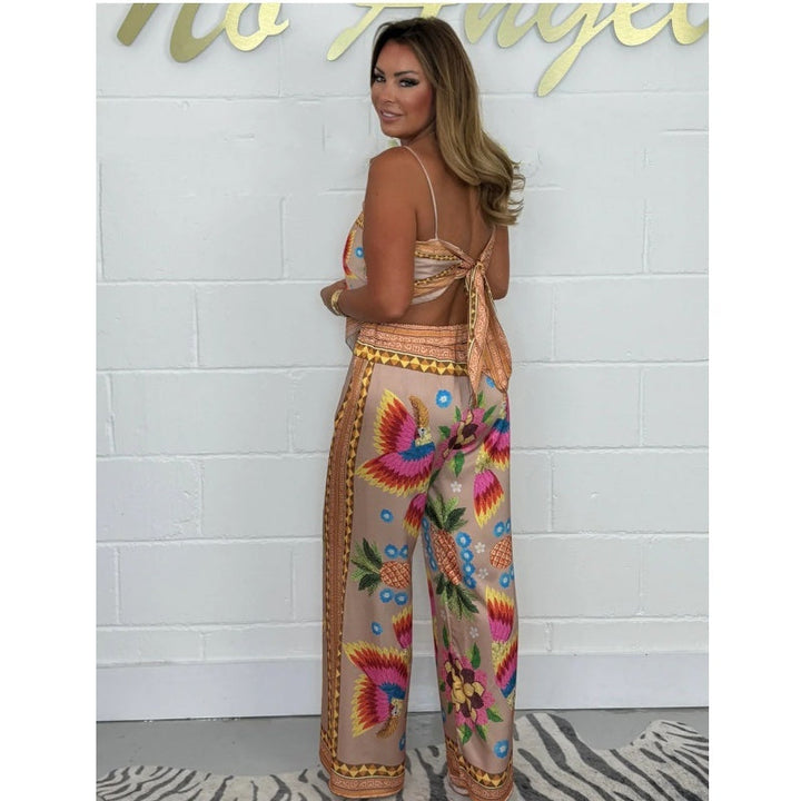 🔥New Arrival 60% OFF⚡50K+ SOLD!💝Spaghetti Strap Printed Top &amp; Loose Women&