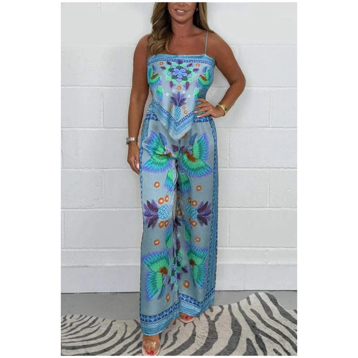 🔥New Arrival 60% OFF⚡50K+ SOLD!💝Spaghetti Strap Printed Top &amp; Loose Women&