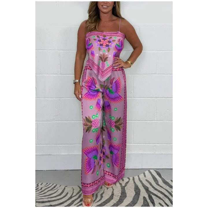 🔥New Arrival 60% OFF⚡50K+ SOLD!💝Spaghetti Strap Printed Top &amp; Loose Women&