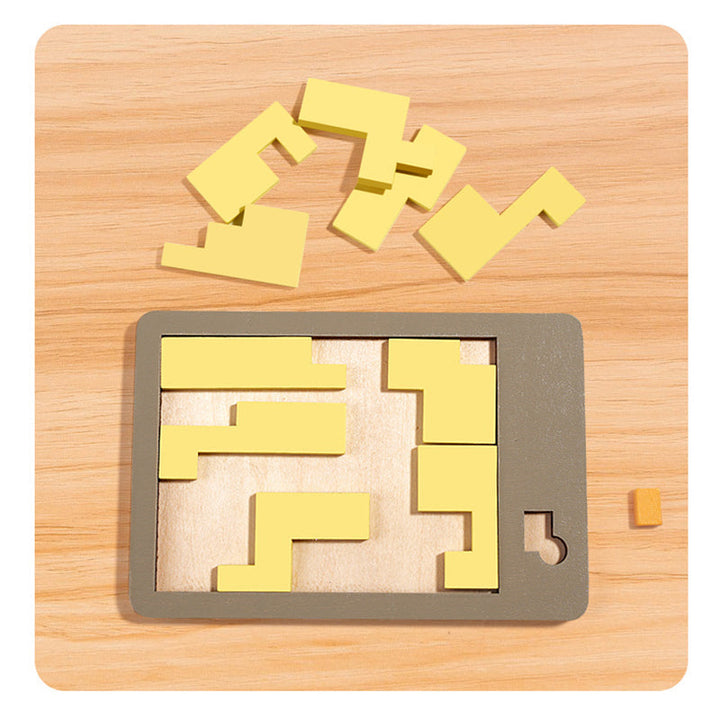 🧩  50% NYT POIS PÄÄLTÄ! ✨ Puinen tangram-palapelilauta - 7 värikästä geometrista muotoa luovaan kuvioiden lajitteluun &amp;  Montessori-oppiminen 🔺🔷