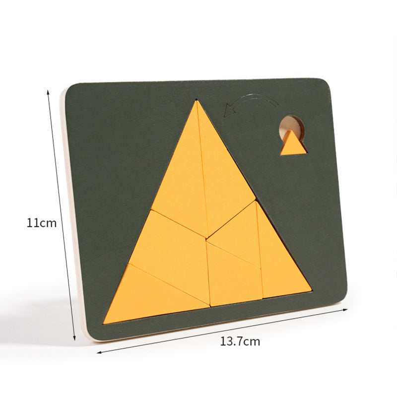 🧩  50% NYT POIS PÄÄLTÄ! ✨ Puinen tangram-palapelilauta - 7 värikästä geometrista muotoa luovaan kuvioiden lajitteluun &amp;  Montessori-oppiminen 🔺🔷