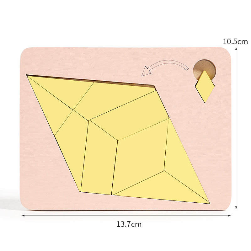 🧩  50% NYT POIS PÄÄLTÄ! ✨ Puinen tangram-palapelilauta - 7 värikästä geometrista muotoa luovaan kuvioiden lajitteluun &amp;  Montessori-oppiminen 🔺🔷