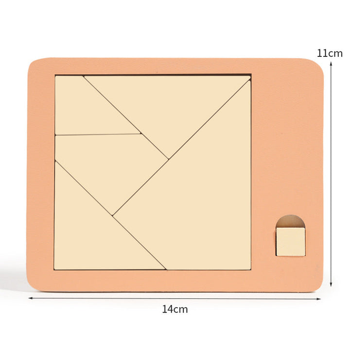 🧩  50% NYT POIS PÄÄLTÄ! ✨ Puinen tangram-palapelilauta - 7 värikästä geometrista muotoa luovaan kuvioiden lajitteluun &amp;  Montessori-oppiminen 🔺🔷
