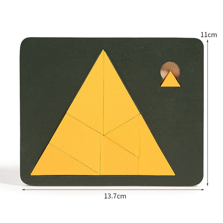 🧩  50% NYT POIS PÄÄLTÄ! ✨ Puinen tangram-palapelilauta - 7 värikästä geometrista muotoa luovaan kuvioiden lajitteluun &amp;  Montessori-oppiminen 🔺🔷