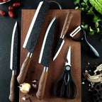 🎁Professional Stainless Steel Kitchen Knife Set（chef's knife, meat knife, utility knife,fruit knife,kitchen scissors, peeler.）