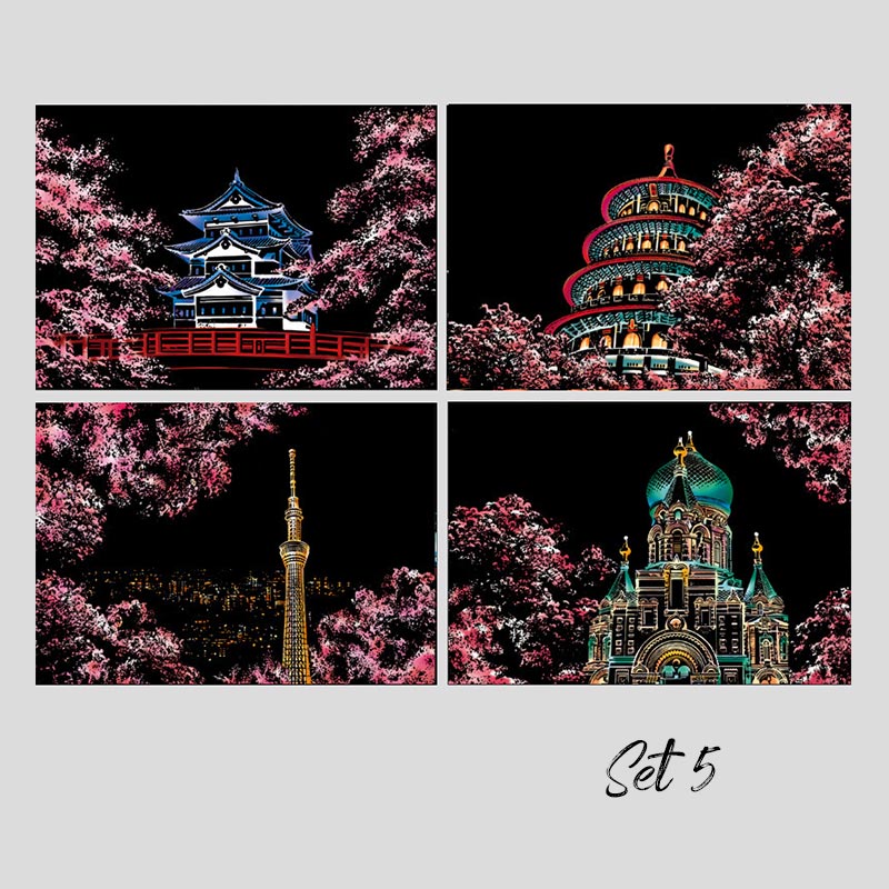 🧠4pcs Creative Scratch Paintings Set with Tool（🚀55%OFF）