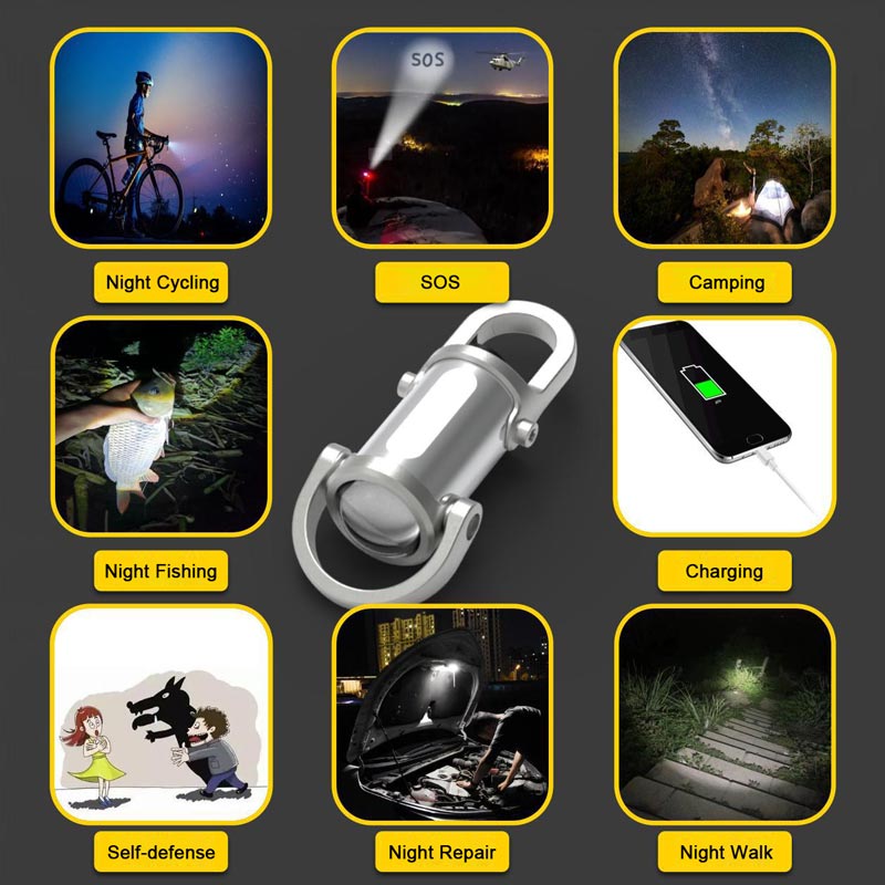🔥Aanbieding🔥1200LM superheldere mini-sleutelhangerzaklamp waterdicht