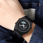 💖Most popular in 2025💖Men's stylish business quartz watch with world time, stopwatch, five alarms, date display and day of the week function