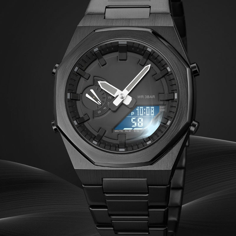 💖Most popular in 2025💖Men's stylish business quartz watch with world time, stopwatch, five alarms, date display and day of the week function