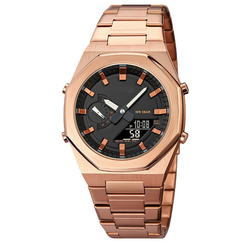 💖Most popular in 2025💖Men's stylish business quartz watch with world time, stopwatch, five alarms, date display and day of the week function
