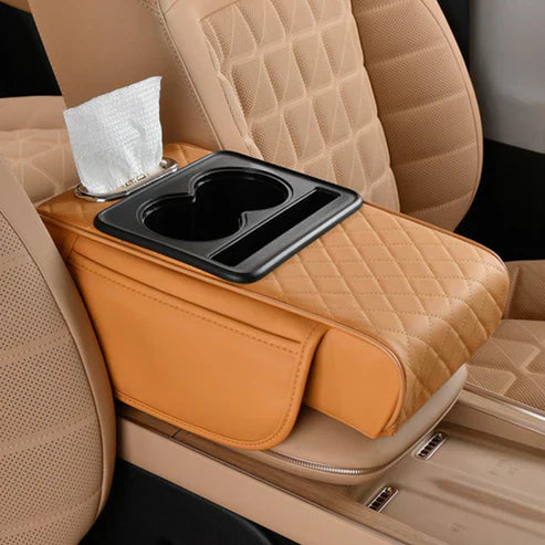 Coussin rehausseur d'accoudoir de voiture multifonctionnel pressurisé intégré 