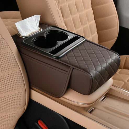 Coussin rehausseur d'accoudoir de voiture multifonctionnel pressurisé intégré 