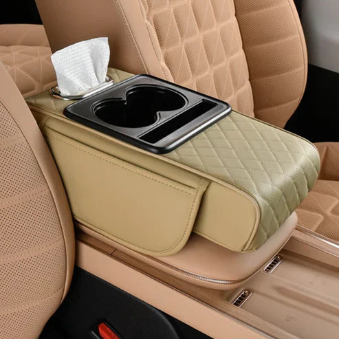 Coussin rehausseur d'accoudoir de voiture multifonctionnel pressurisé intégré 