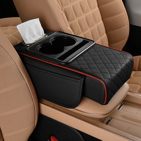 Coussin rehausseur d'accoudoir de voiture multifonctionnel pressurisé intégré 