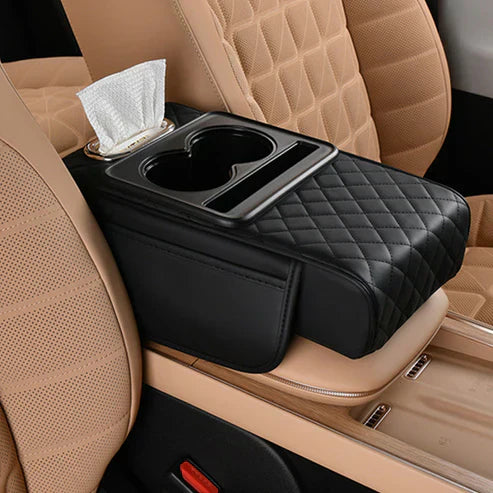 Coussin rehausseur d'accoudoir de voiture multifonctionnel pressurisé intégré 