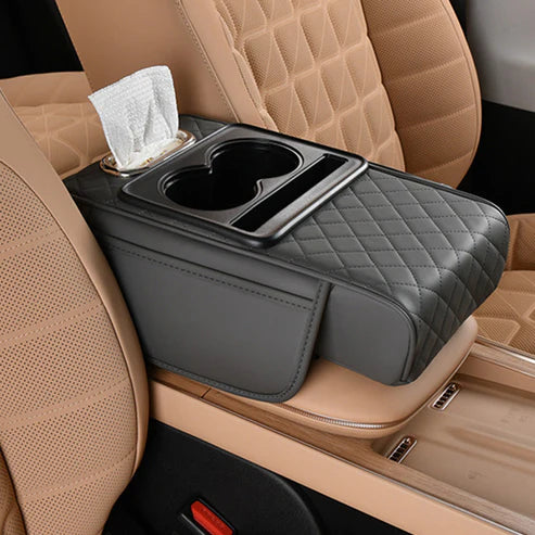 Coussin rehausseur d'accoudoir de voiture multifonctionnel pressurisé intégré 